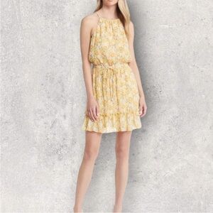 NWOT All in Favor Floral Plissé Ruffle Hem Dress Size XS